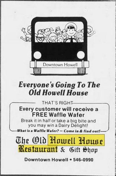 Old Howell House Restaurant - Jul 31 1985 Article